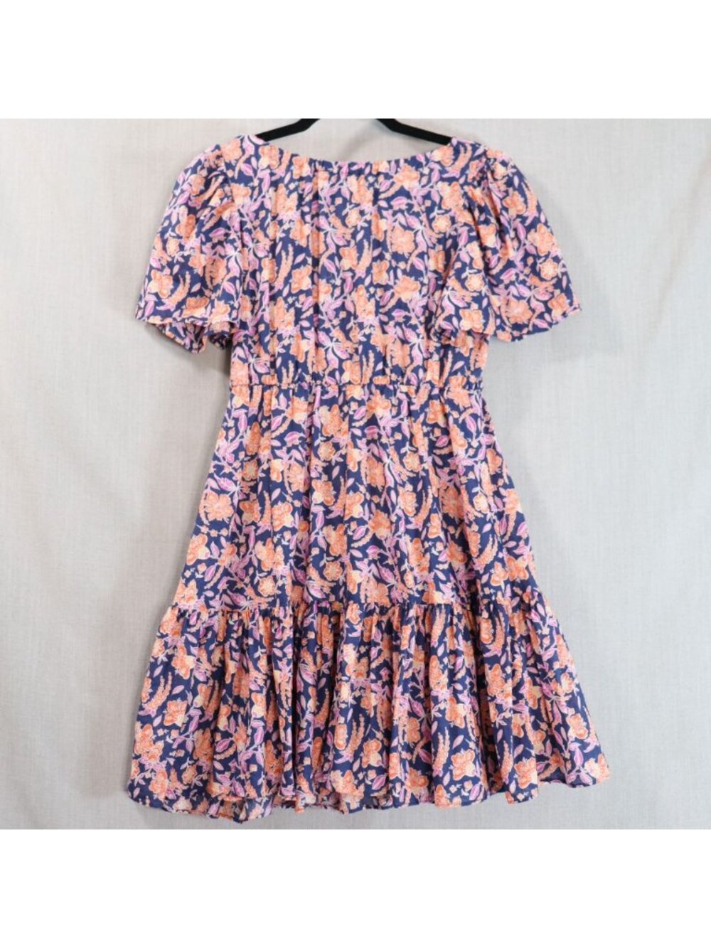 J.Crew Painted Block Print Cotton Voile Beach Dress S Navy Orange Button Front - Picture 15 of 16